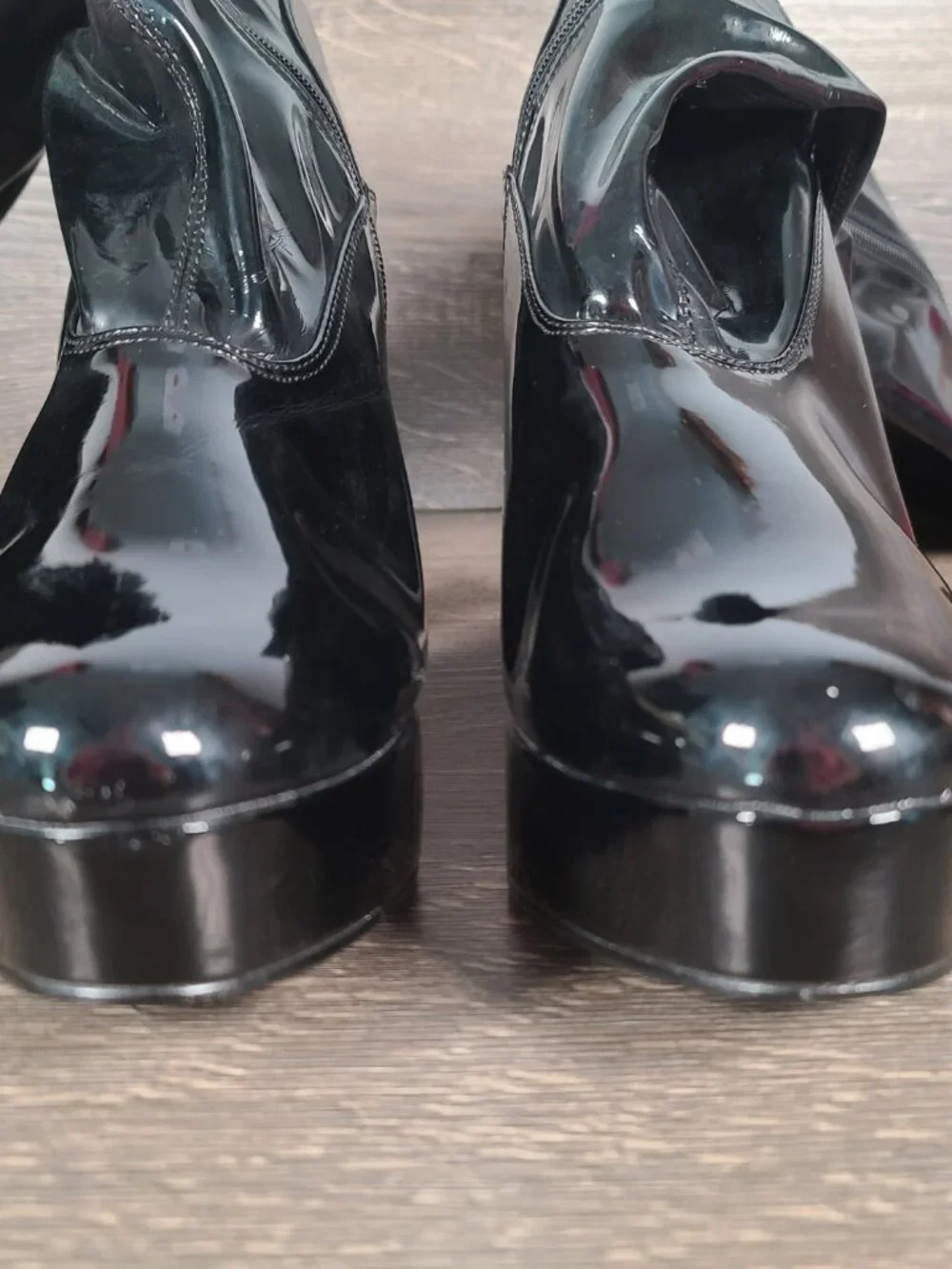 Pleaser Black Knee High Electra 2000Z Boots Size 16M